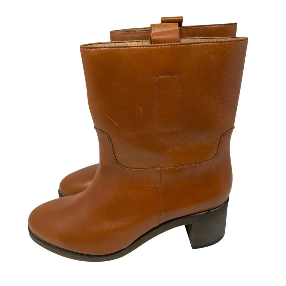 Free People Cairo Tan‎ Platform Leather Booties Size 42 US Size 11 NWOB